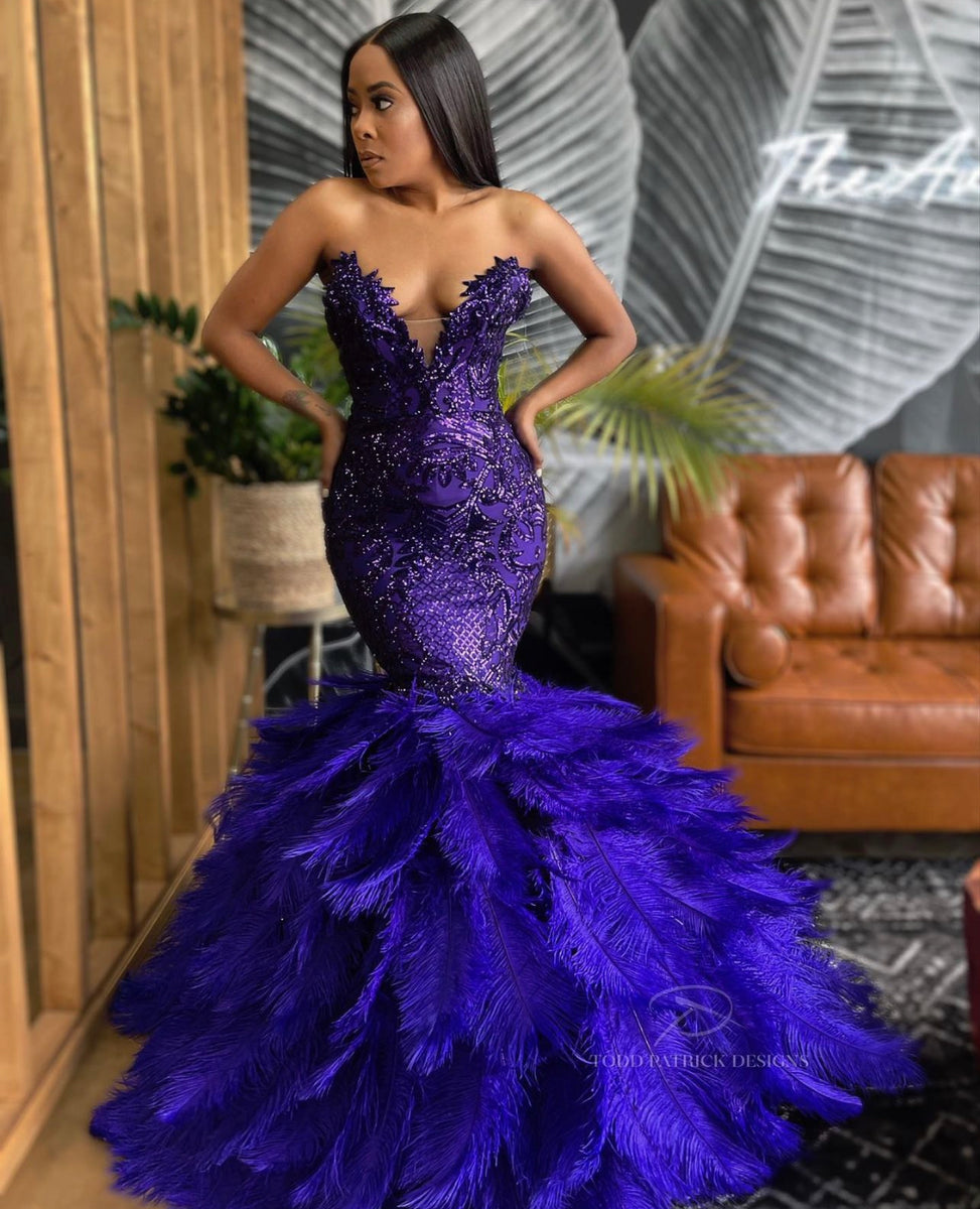 feather party dress – Todd Patrick Designs or night out COLOR:Navy Leaf Vine Kimchi Blue Sweet Dreaming SCHL000026_BL_XXL