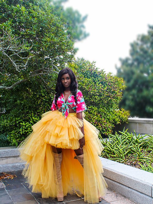 Layered high low tulle skirt shop